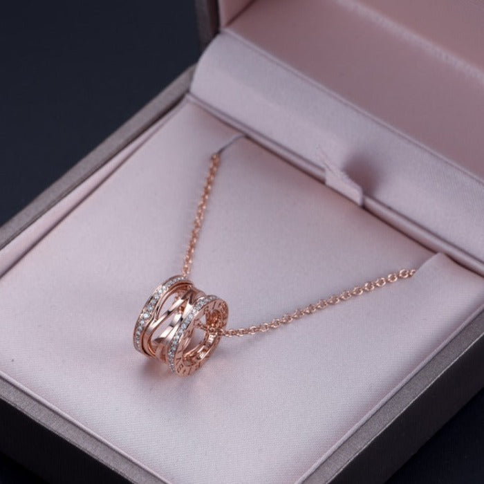 [⭐Veyra]ZERO 1 PINK GOLD DIAMOND OPEN NECKLACE