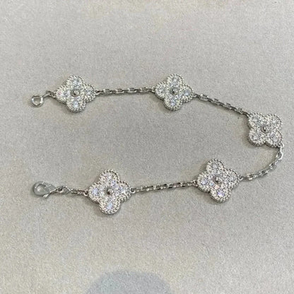 [⭐Veyra] CLOVER 5 MOTIF FULL DIAMOND BRACELET COLLECTION