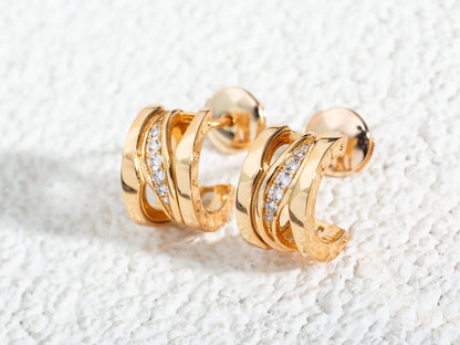 [⭐Veyra]ZERO 1 PINK GOLD DIAMONDS EARRINGS