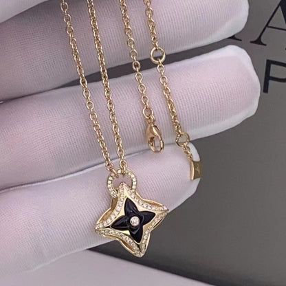 [⭐Veyra]STAR PEDANT PINK GOLD DIAMOND NECKLACE