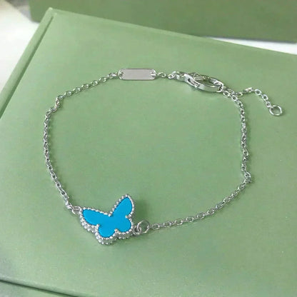 [⭐Veyra]BUTTERFLY TURQUOISE BUTTERFLY BRACELET SILVER