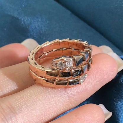 [⭐Veyra]SERPENTS DOUBLE ROW DIAMOND RING