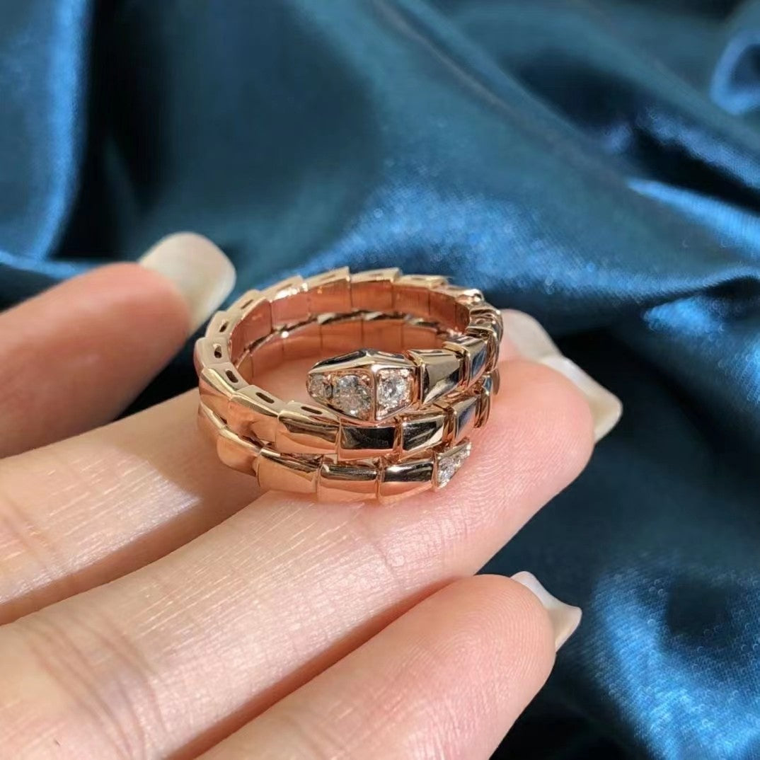 [⭐Veyra]SERPENTS DOUBLE ROW DIAMOND RING