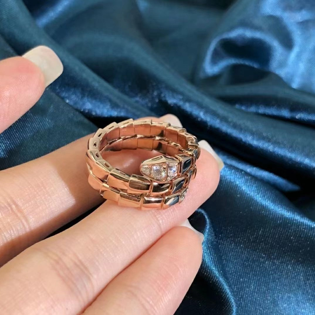 [⭐Veyra]SERPENTS DOUBLE ROW DIAMOND RING