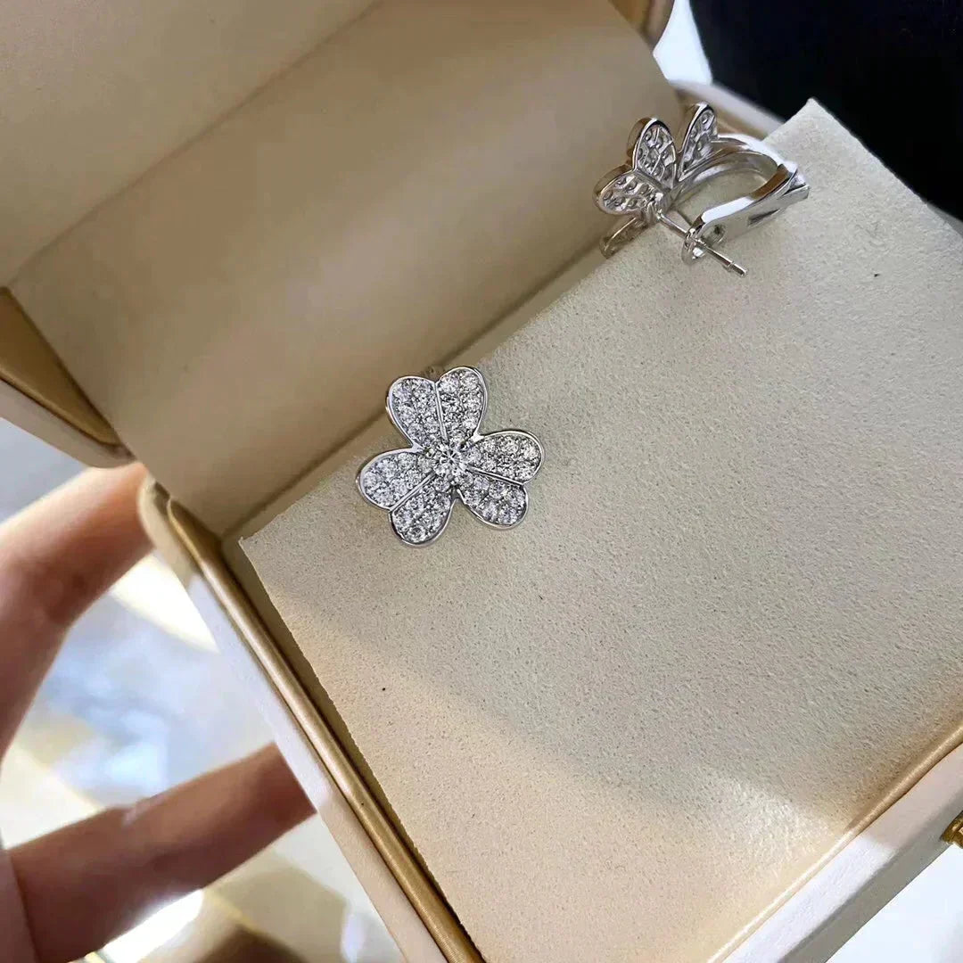 [⭐Veyra]CLOVER COMOS DIAMOND EARRINGS SILVER
