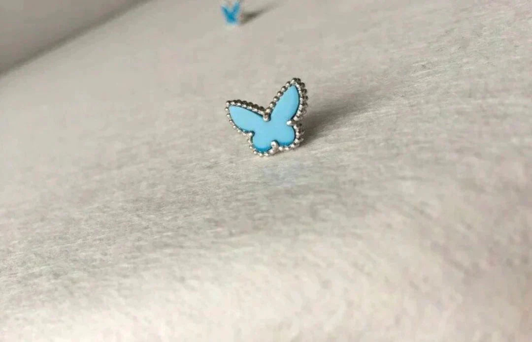 [⭐Veyra]BUTTERFLY TURQUOISE EARRINGS SILVER