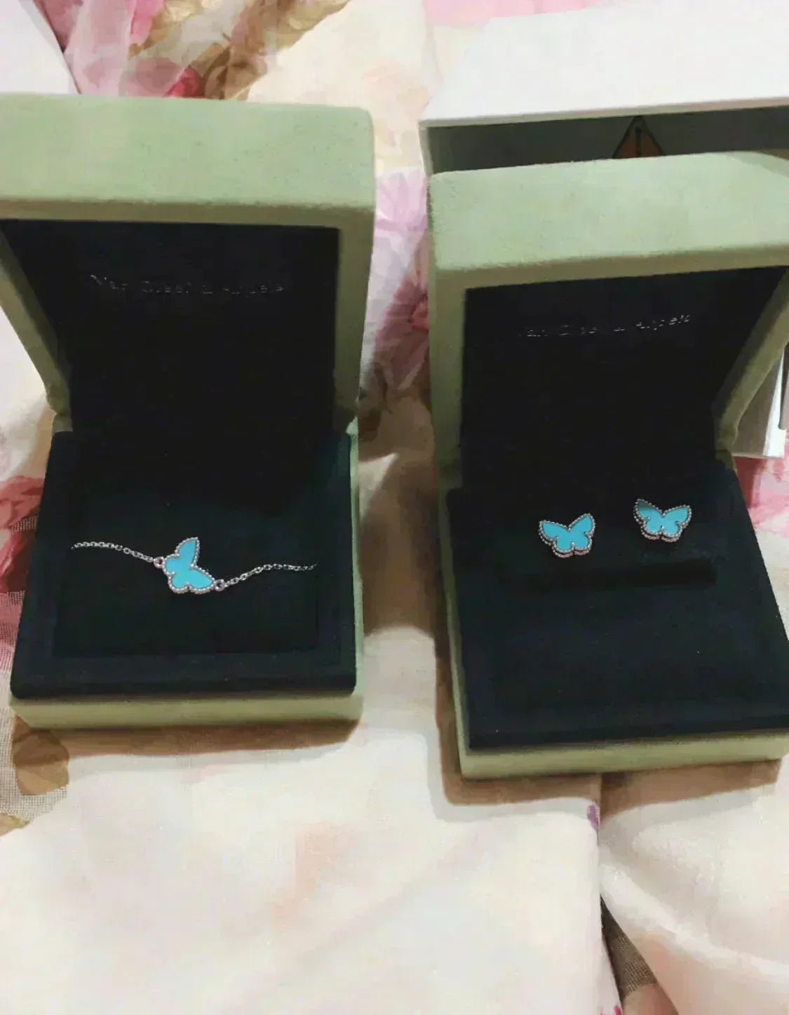 [⭐Veyra]BUTTERFLY TURQUOISE EARRINGS SILVER