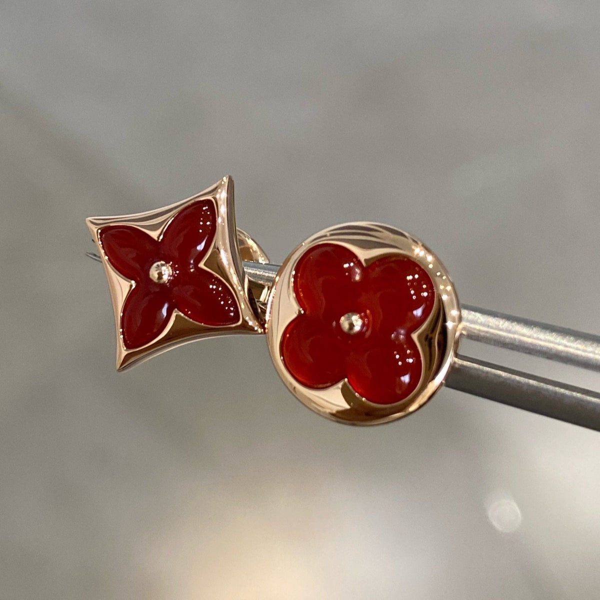 [⭐Veyra]STAR AND SUN PINK GOLD CARNELIAN STUD EARRINGS