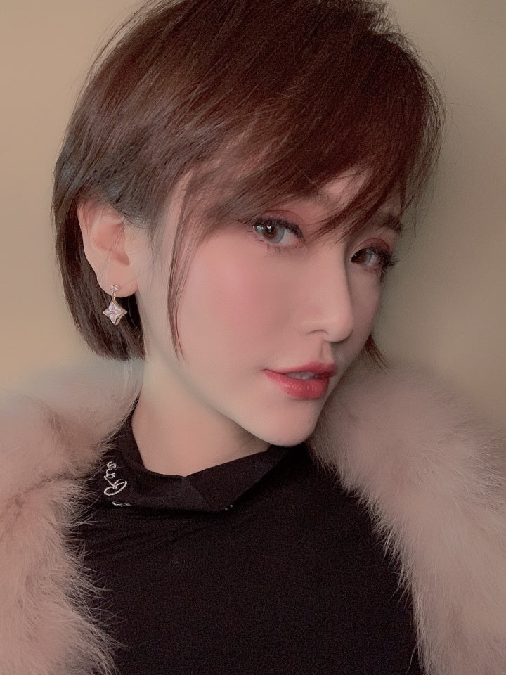 [⭐Veyra]DOUBLE STAR PINK GOLD MOP DROP EARRINGS
