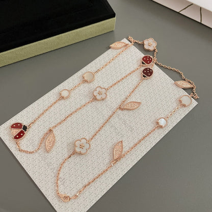 [⭐Veyra]LUCKY SPRING 15 MOTIFS ROSE GOLD NECKLACE
