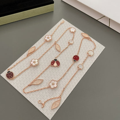 [⭐Veyra]LUCKY SPRING 15 MOTIFS ROSE GOLD NECKLACE