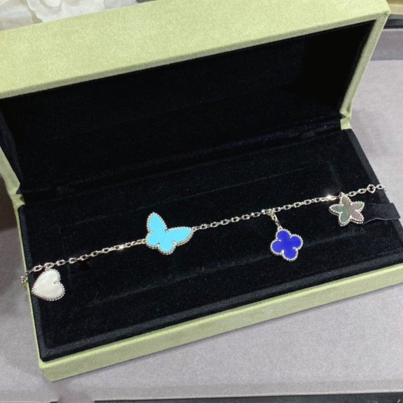 [⭐Veyra]LUCKY SPRING SILVER BRACELET 4 MOTIF