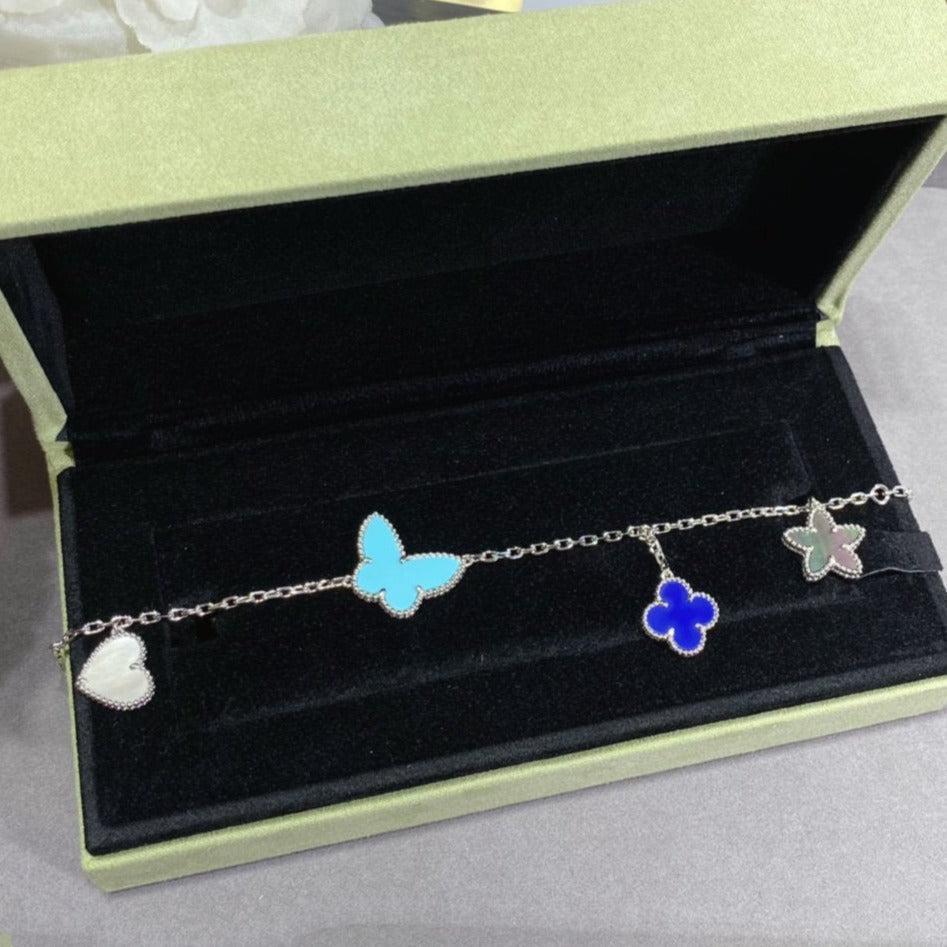 [⭐Veyra]LUCKY SPRING SILVER BRACELET 4 MOTIF