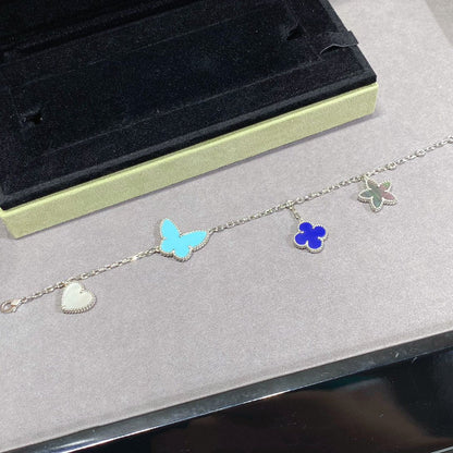 [⭐Veyra]LUCKY SPRING SILVER BRACELET 4 MOTIF