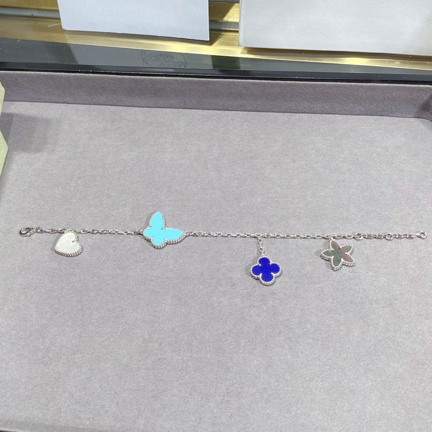 [⭐Veyra]LUCKY SPRING SILVER BRACELET 4 MOTIF