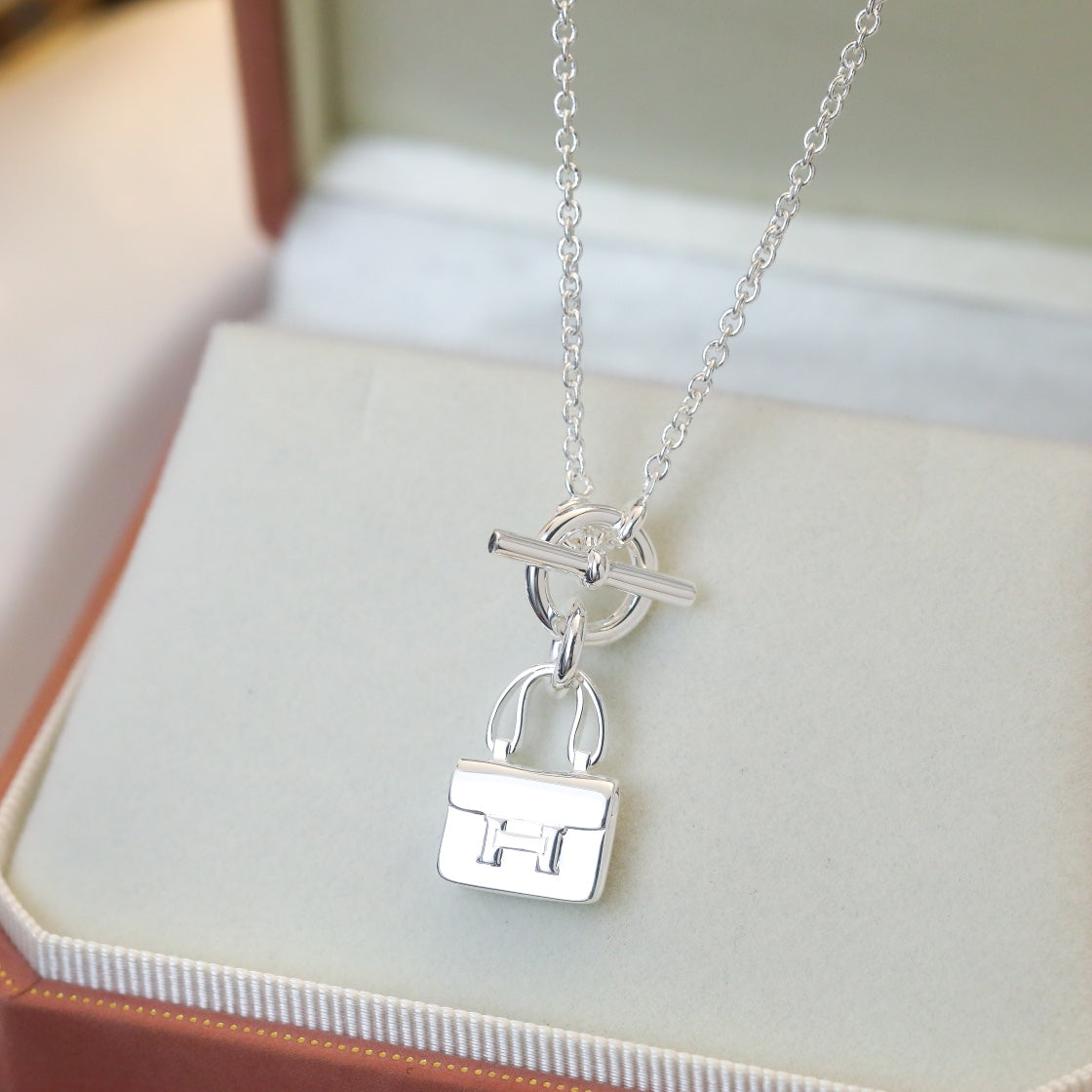 [⭐Veyra]POP H PEDANT SILVER NECKLACE