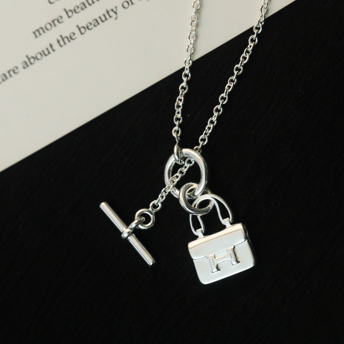[⭐Veyra]POP H PEDANT SILVER NECKLACE