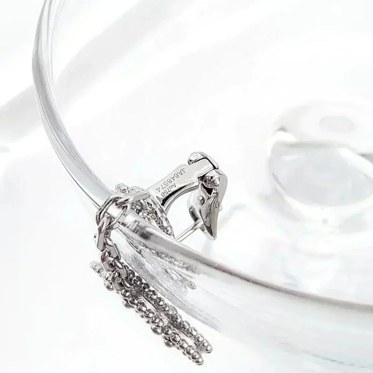 [⭐Veyra]CLOVER 2 MOTIFS  DIAMOND ONYX EARRINGS SILVER