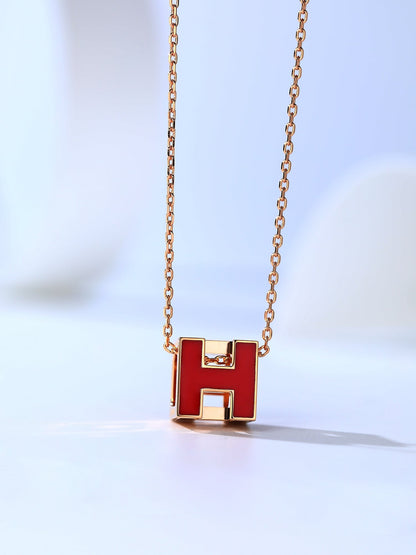[⭐Veyra]H CAGE PINK GOLD NECKLACE