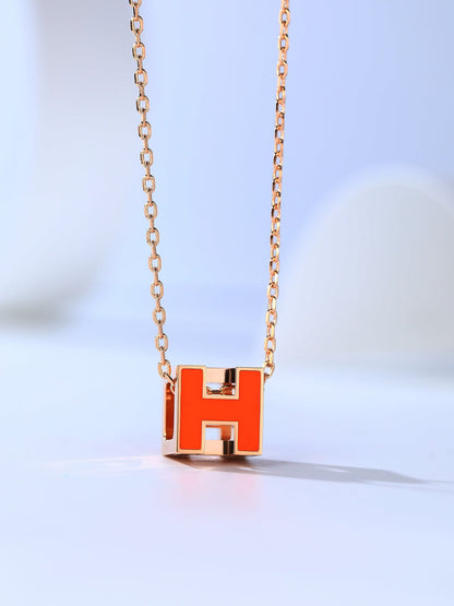 [⭐Veyra]H CAGE PINK GOLD NECKLACE
