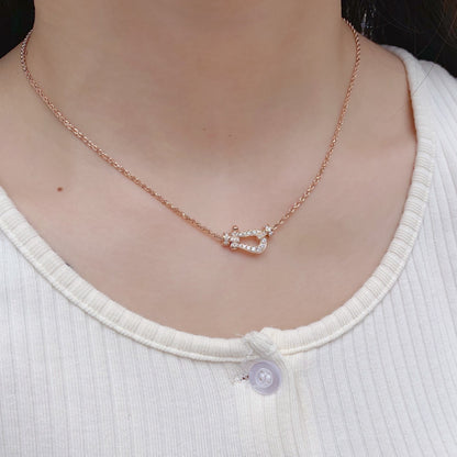 [⭐Veyra]FORCE 10 PINK GOLD DIAMOND NECKLACE