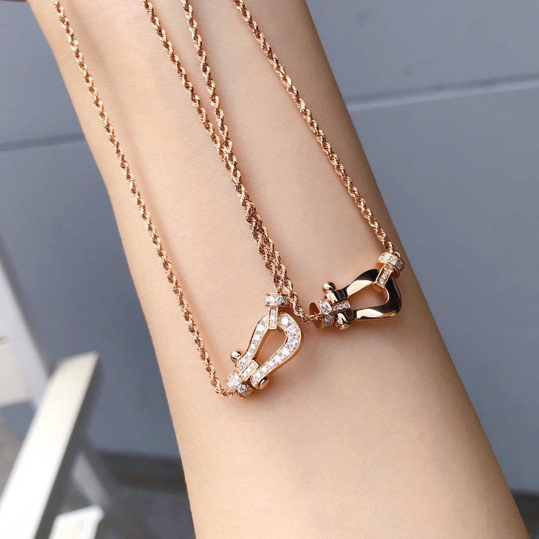 [⭐Veyra]FORCE 10 PINK GOLD DIAMOND NECKLACE