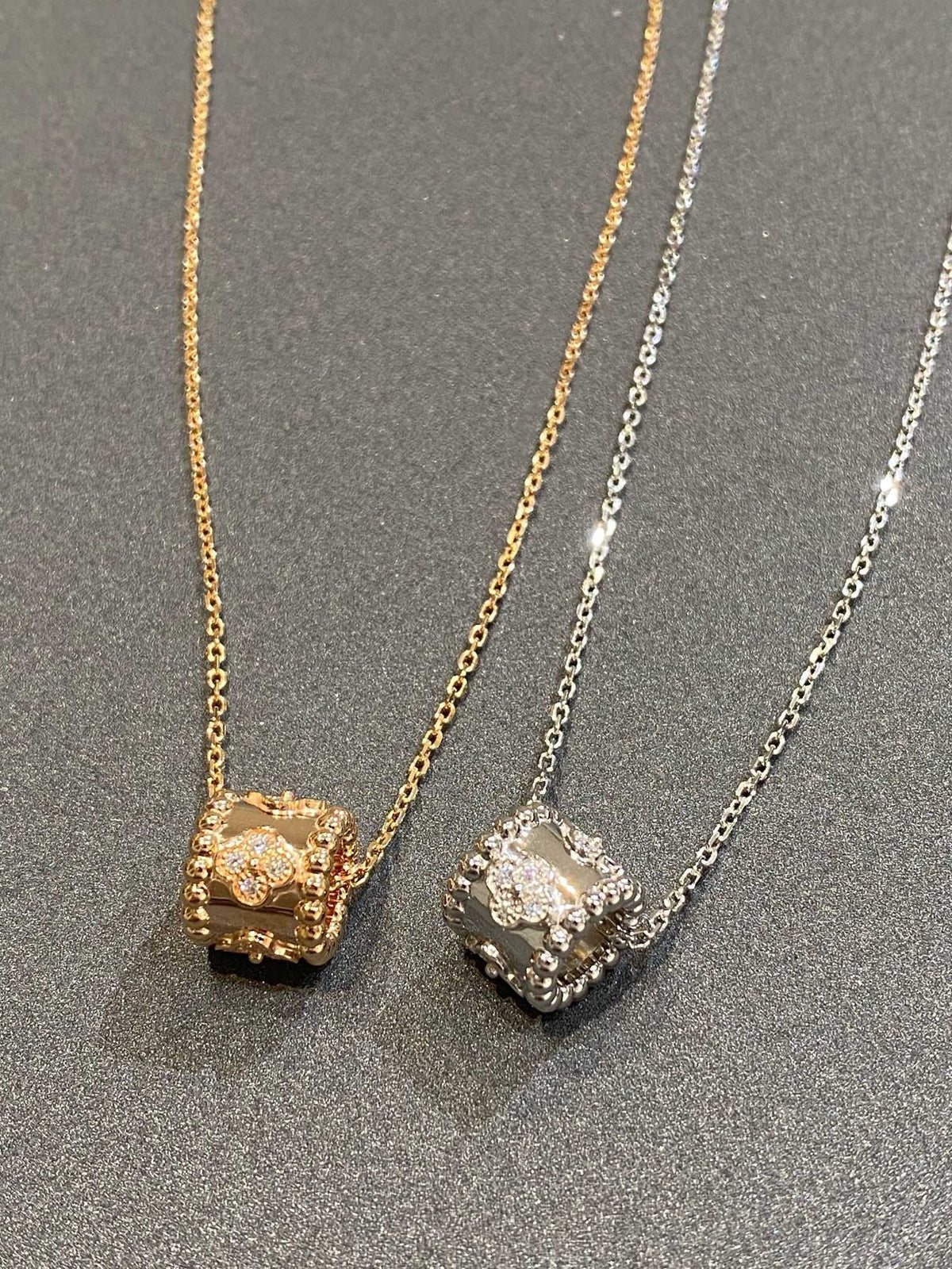 [⭐Veyra]PERLEE PEDANT SIVLER DIAMOND NECKLACE