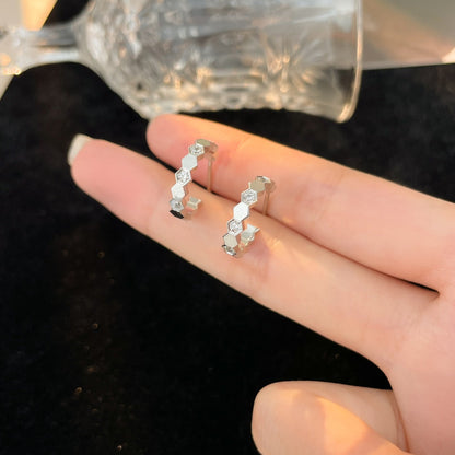 [⭐Veyra]BEE LOVE DIAMOND HOOP EARRINGS