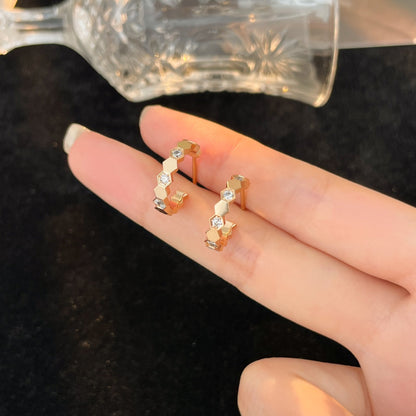 [⭐Veyra]BEE LOVE DIAMOND HOOP EARRINGS