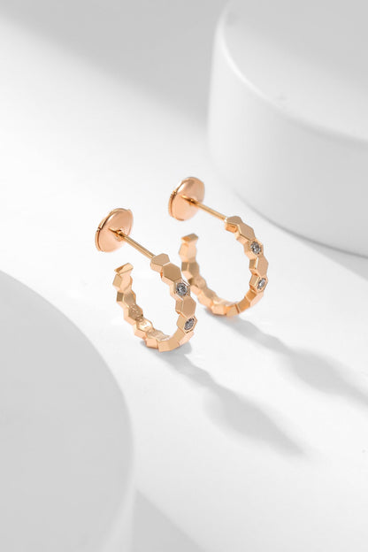 [⭐Veyra]BEE LOVE DIAMOND HOOP EARRINGS