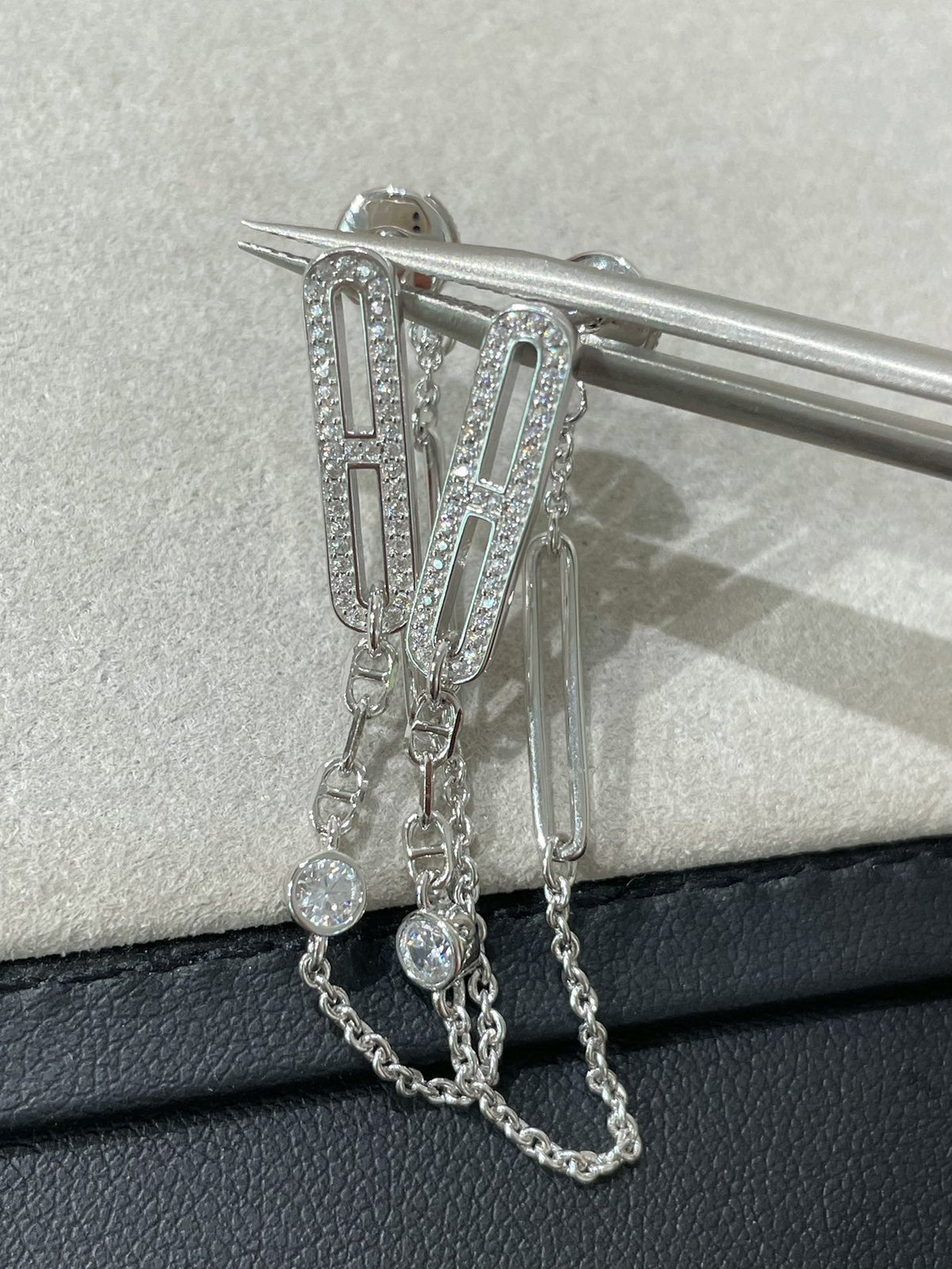 [⭐Veyra]CHAINE CHAOS DIAMOND DROP EARRINGS