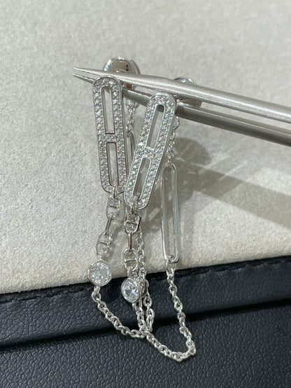 [⭐Veyra]CHAINE CHAOS DIAMOND DROP EARRINGS