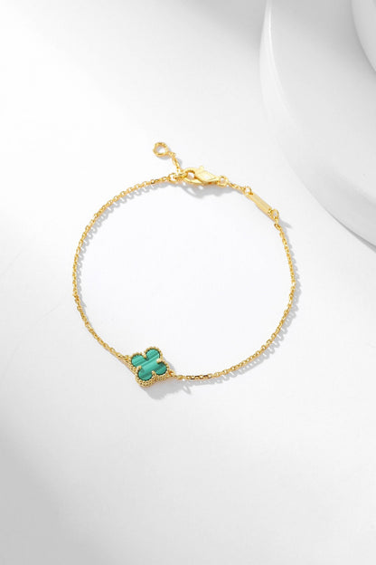 [⭐Veyra]CLOVER BRACELET MALACHITE 1 MOTIF