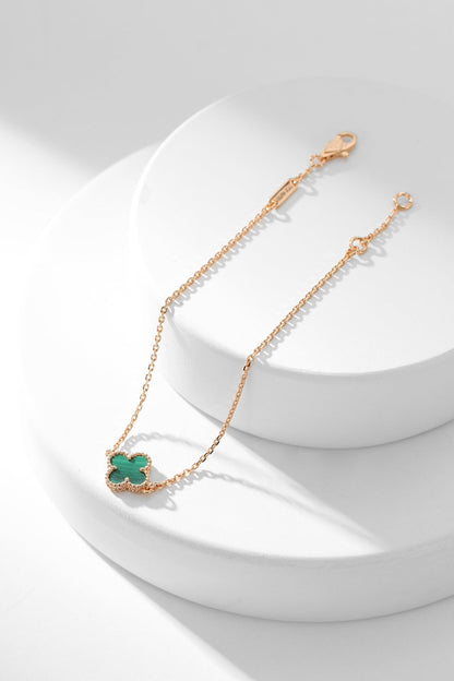 [⭐Veyra]CLOVER BRACELET MALACHITE 1 MOTIF