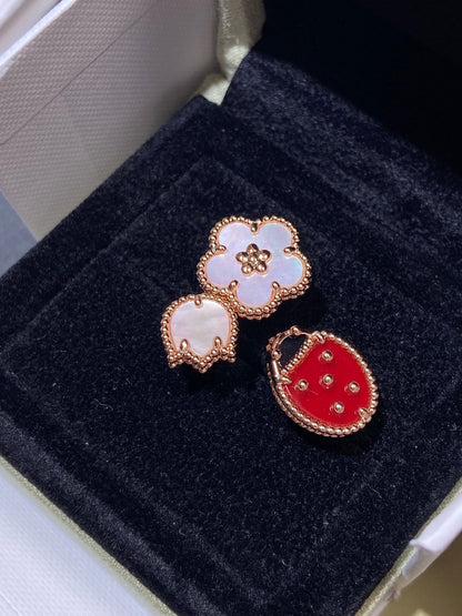 [⭐Veyra]LUCKY 3 MOTIF ROSE GOLD RING