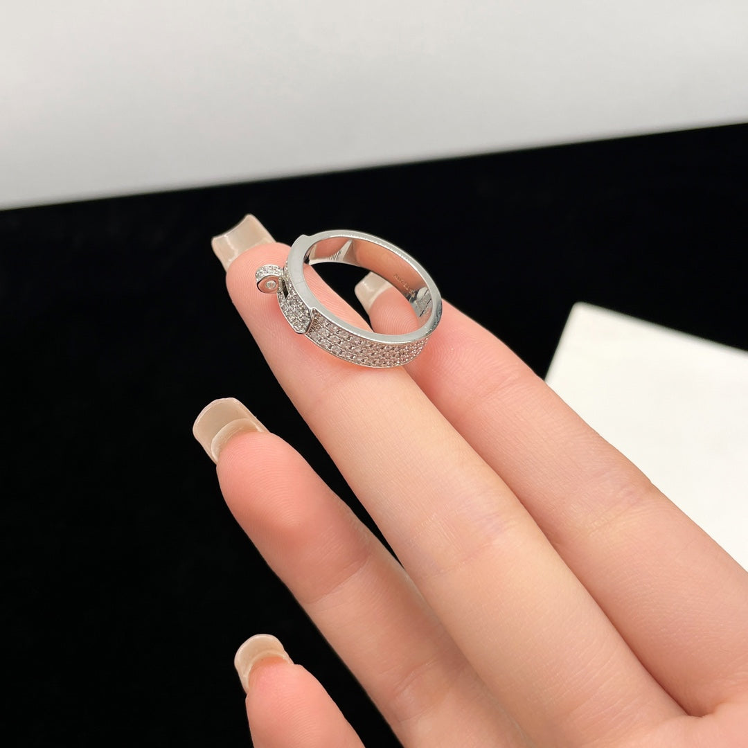 [⭐Veyra]KELLY SILVER DIAMOND RING