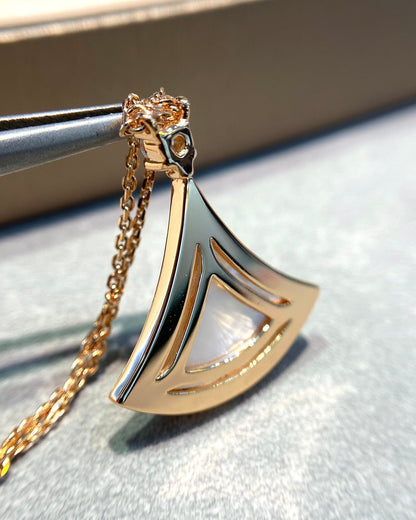 [⭐Veyra]DREAM MOP DIAMOND PAVED PINK GOLD NECKLACE
