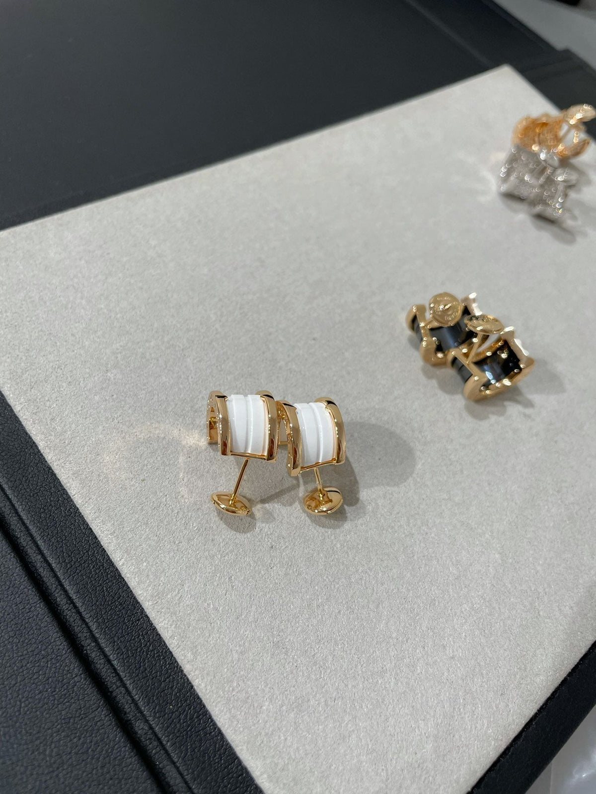 [⭐Veyra]ZERO 1 PINK GOLD CERAMIC EARRINGS