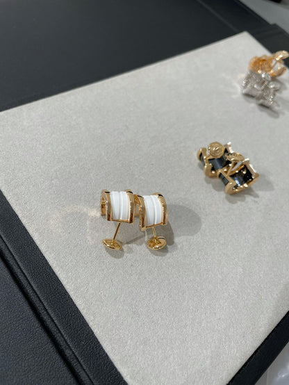 [⭐Veyra]ZERO 1 PINK GOLD CERAMIC EARRINGS