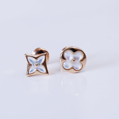 [⭐Veyra]STAR AND SUN PINK GOLD MOP STUD EARRINGS