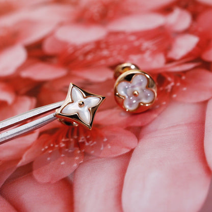 [⭐Veyra]STAR AND SUN PINK GOLD MOP STUD EARRINGS