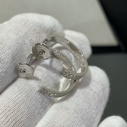 [⭐Veyra]LOVE DIAMOND SILVER HOOP EARRINGS