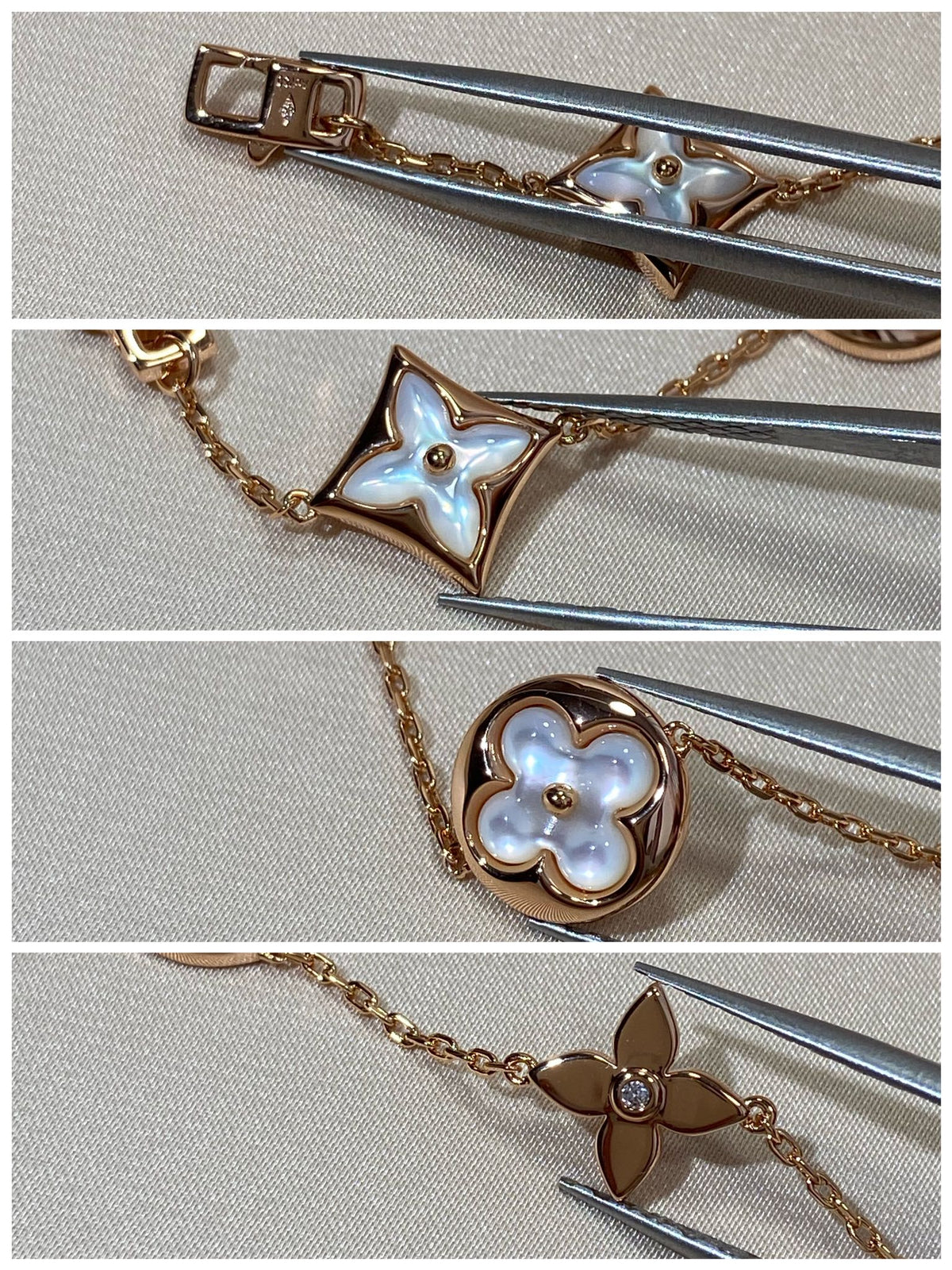 [⭐Veyra]STAR AND SUN 5 MOTIF MOP PINK GOLD BRACELET