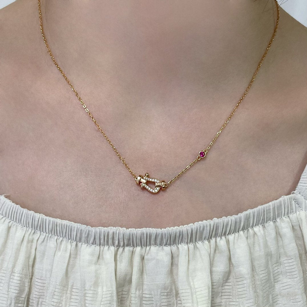 [⭐Veyra]FORCE 10 DIAMOND PINK GOLD NECKLACE