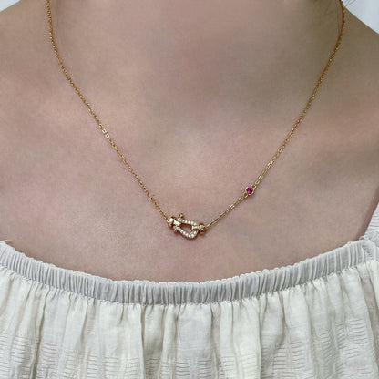 [⭐Veyra]FORCE 10 DIAMOND PINK GOLD NECKLACE