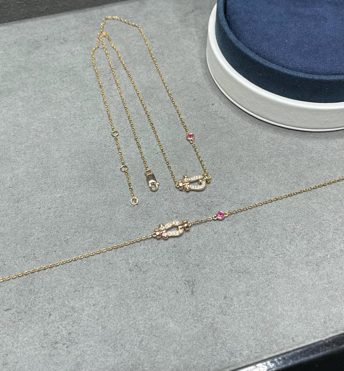 [⭐Veyra]FORCE 10 DIAMOND PINK GOLD NECKLACE