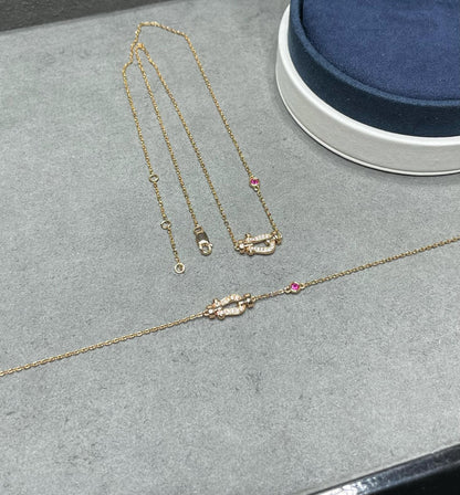[⭐Veyra]FORCE 10 DIAMOND PINK GOLD NECKLACE