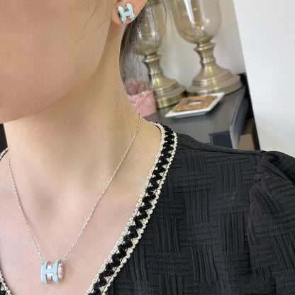 [⭐Veyra]POP H SKY BLUE NECKLACE
