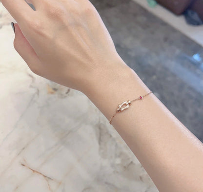 [⭐Veyra]FORCE 10 DIAMOND CHAIN LINK PINK GOLD BRACELET