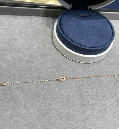[⭐Veyra]FORCE 10 DIAMOND CHAIN LINK PINK GOLD BRACELET